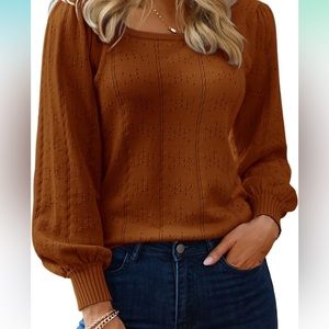 Women’s  Puff Sleeve Casual Knit Sweater xxl